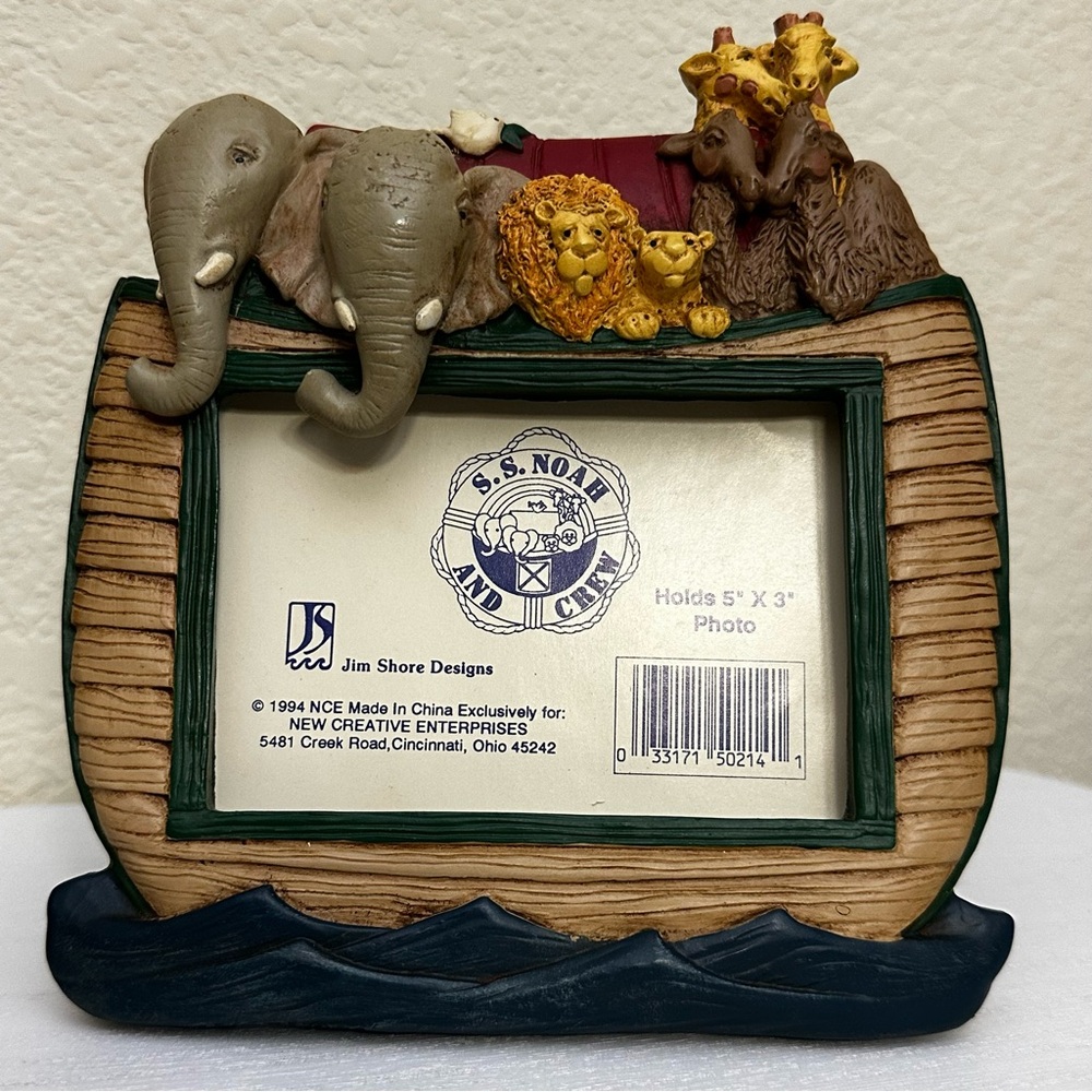 Vintage Jim Shore Noah’s Arc 3x5 Resin Picture Frame